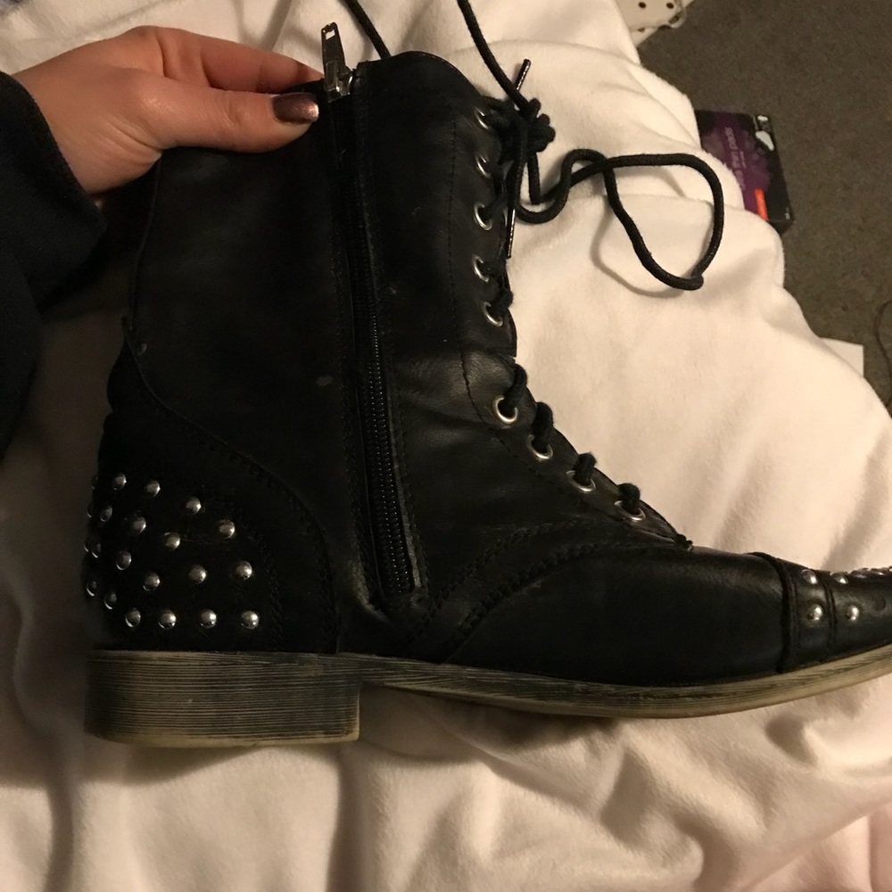 Madden girl studded combat boots
